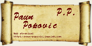 Paun Popović vizit kartica